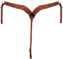 Showman Argentina cow leather tooled breastcollar